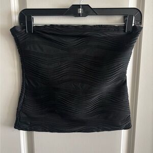 SHEIN Black Strapless Textured Tube Top